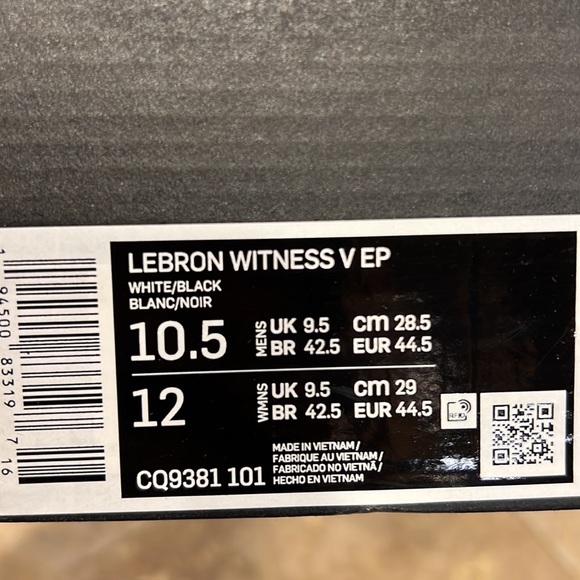 LEBRON WITNESS 5 EP ‘WHITE BLACK’ - Picture 5 of 11